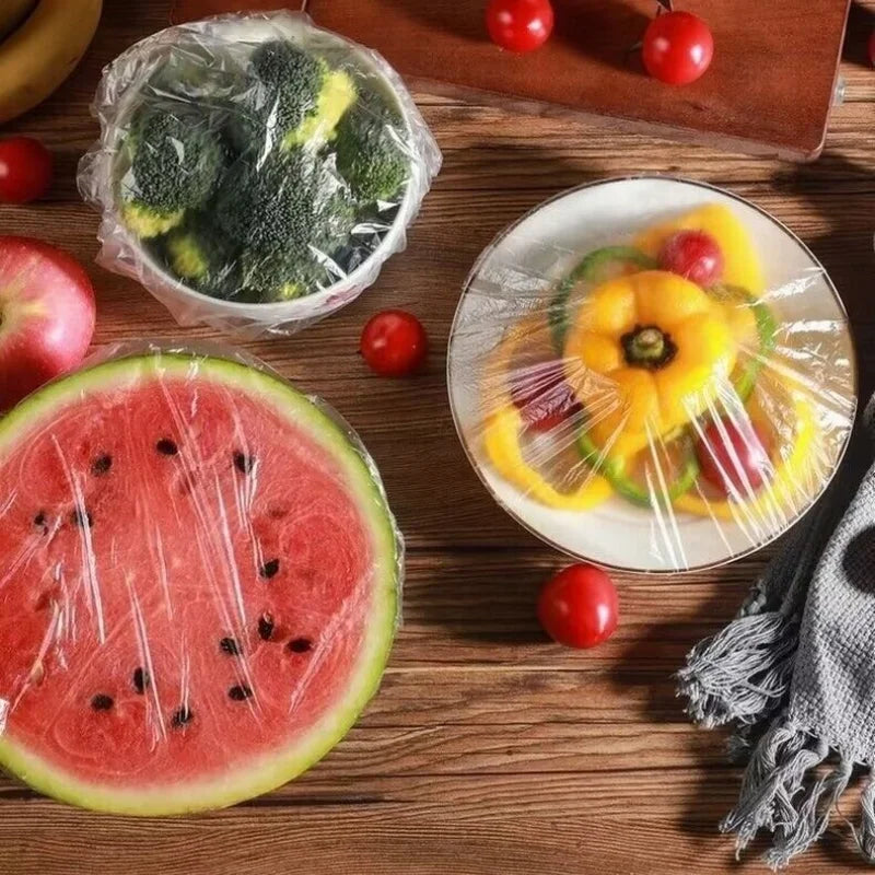 Disposable Food Cover Food Grade Plastic Elastic Food Lids Wrap Bags Refrigerator Fresh-keep Bag For Fruit Vegetable