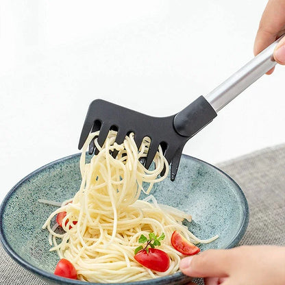 Stainless Steel Noodle Tongs Non-slip Handle Heat-resistant Chuck Easy To Store Multi-functional Food Tongs